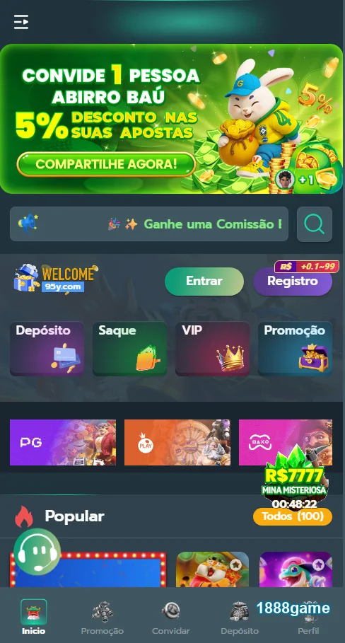 Tela do aplicativo 1888game com acesso seguro e serviços VIP.