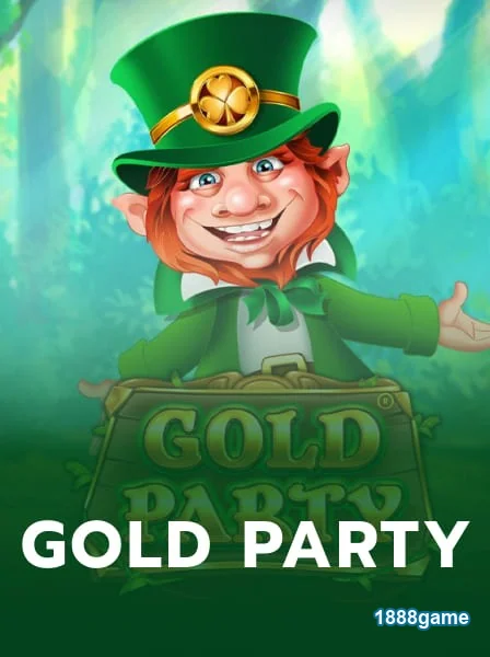 Personagem de festa do ouro em 1888game com sorriso amigável.