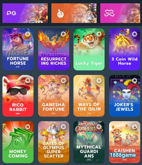 Tela do aplicativo 1888game com jogos e opções VIP.